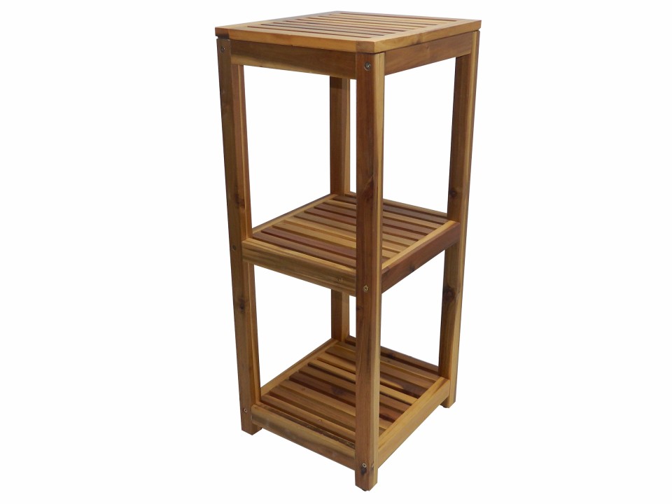 Sustainable 3-Tier Acacia Wood Bath Shelf KD for Wholesale - Premium Bathroom Organizer
